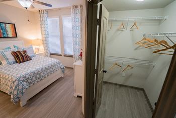 Spacious walk-in closets